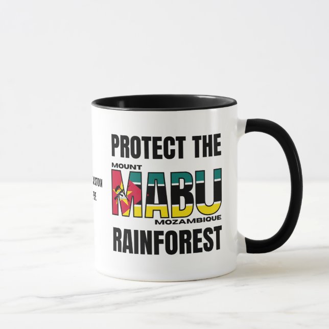 Protect MOUNT MABU RAINFOREST Mozambique Flag Mug (Right)
