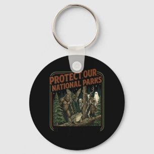 Protect National Parks Mothman Cryptid Weirdcore Key Ring