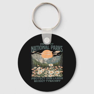 Protect National Parks Protect Our Land Retro Wome Key Ring