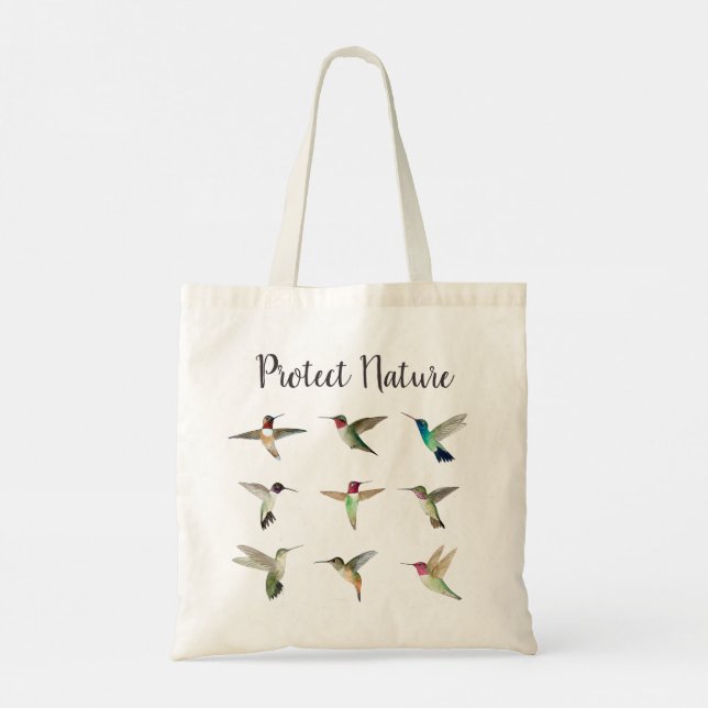 Protect Nature North American Hummingbirds Tote Bag (Back)
