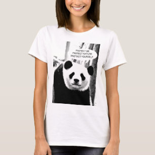 Protect Nature Panda Bear Custom Text Women's T-Shirt