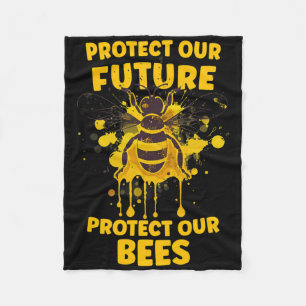 Protect Our Bees - Earth Day Bee Guy Awareness Kid Fleece Blanket