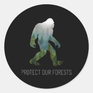 Protect Our Forests Bigfoot Earth Day Tee Classic Round Sticker