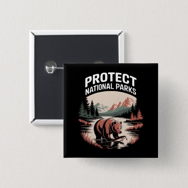 Protect Our National Parks 15 Cm Square Badge (Front & Back)