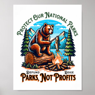 Protect Our National Parks Defund Doge Parks Not P Poster