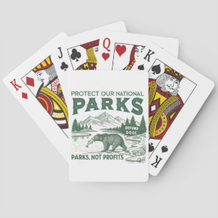 Protect Our National Parks Defund Doge Parks Playing Cards