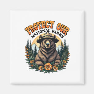 Protect Our National Parks Resist Alt Us Bear  Magnet