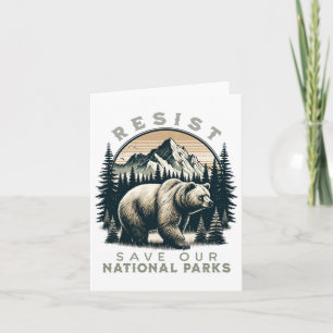 Protect Our National Parks Resist Retro Vintage Gr Card