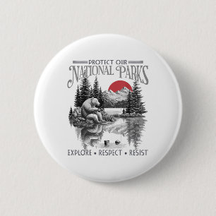 Protect Our National Parks Retro Vintage Womens Me 6 Cm Round Badge