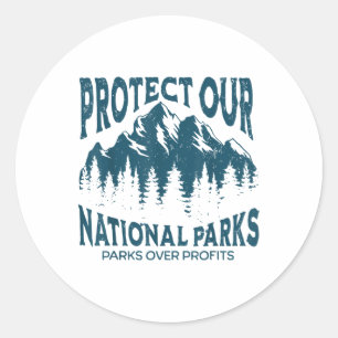 Protect Our National Parks Retro Vintage Womens Me Classic Round Sticker