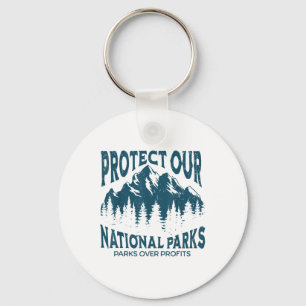 Protect Our National Parks Retro Vintage Womens Me Key Ring