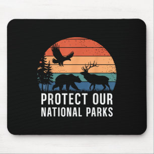 Protect Our National Parks Retro Wildlife Conserva Mouse Pad