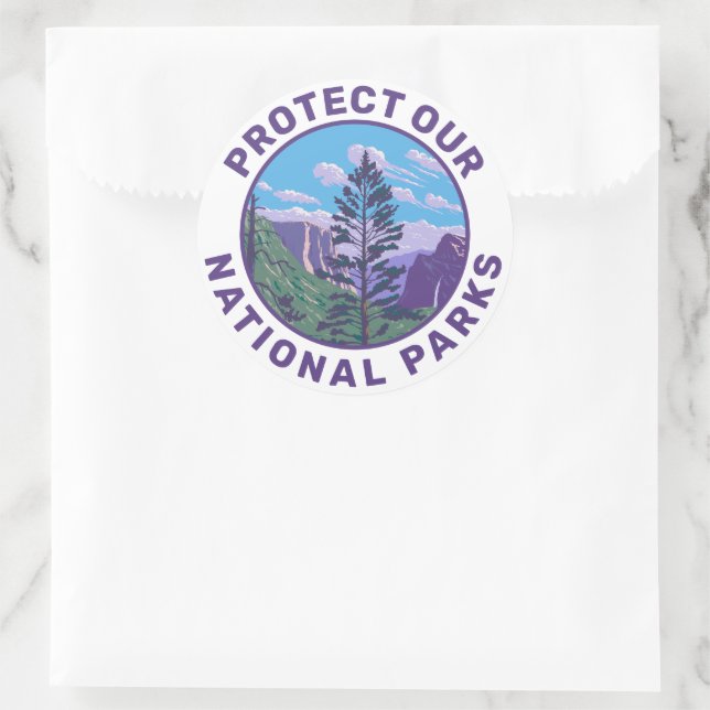 Protect Our National Parks Support Classic Round Sticker (Bag)