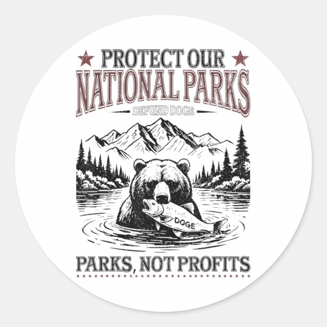 Protect Our National Parks, Upside Down Flag, Prot Classic Round Sticker (Front)