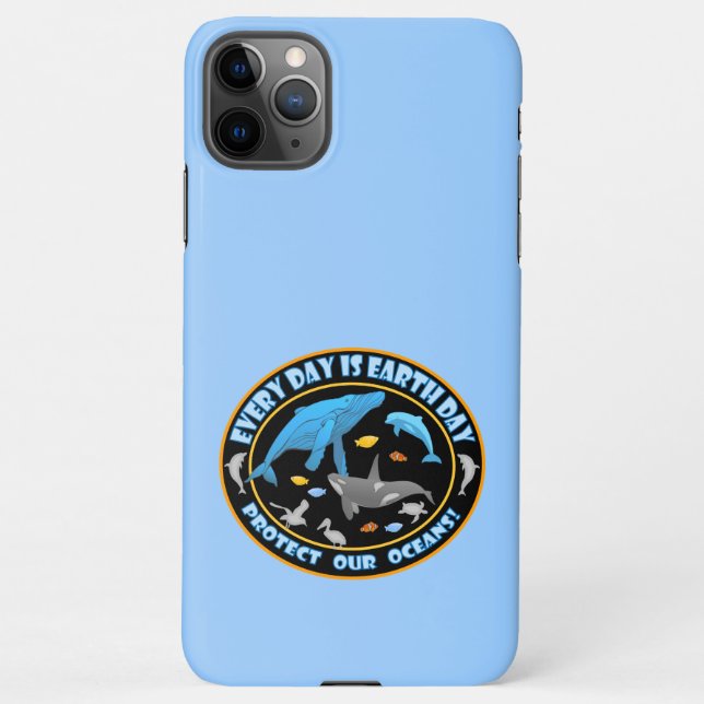Protect Our Oceans Earth Day iPhone Case (Back)