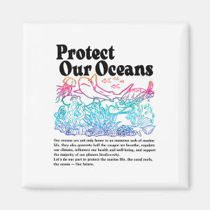 Protect Our Oceans Save Earth World Ocean Day Magnet