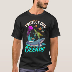 Protect Our Oceans Whales Turtle Biologist Marine T-Shirt