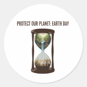 Protect Our Planet Earth Day Environmental Awaren Classic Round Sticker