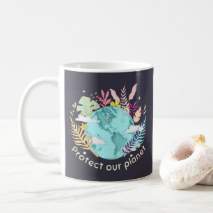 Protect Our Planet - Earth Day (Sketchy texture) Coffee Mug
