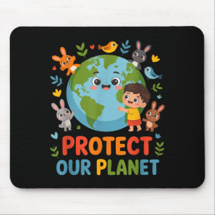 Protect our planet - kids earth day animals nature mouse pad