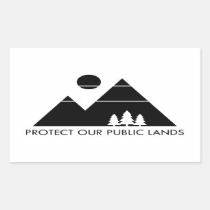 Protect Our Public Lands Mountain Rectangular Sticker