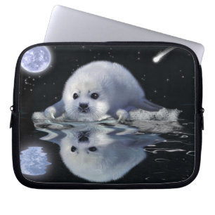 Protect Our Seals from Hunting - Wildlife Art Laptop Sleeve