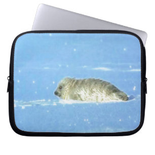 Protect Our Seals from Hunting - Wildlife Art Laptop Sleeve