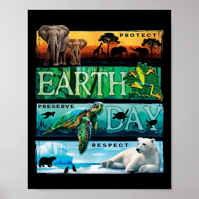 Protect Preserve Respect Earth Day  Poster (Front)