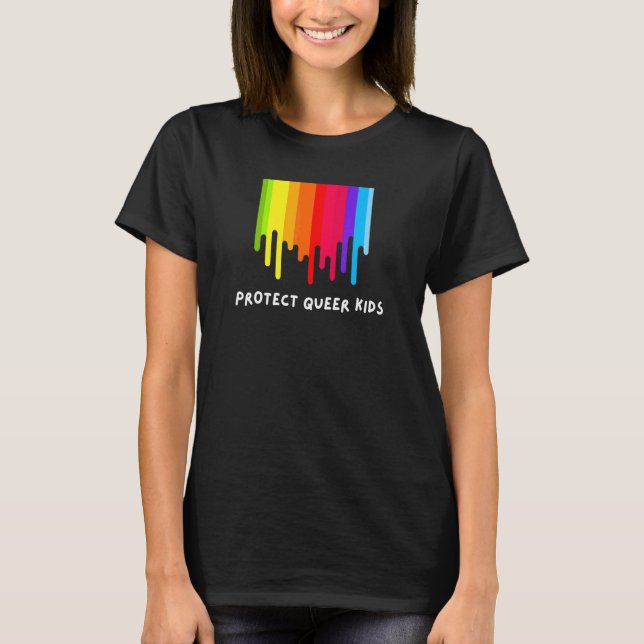 Protect Queer Kids Florida Say Gay Rainbow Lgtbq T T-Shirt (Front)