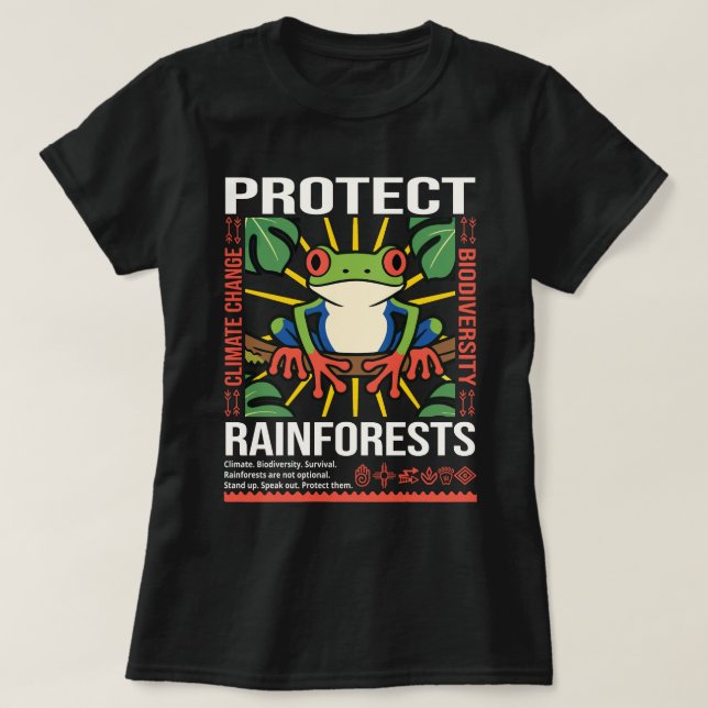 Protect Rainforests Environmental Awareness T-Shirt (Design Front)