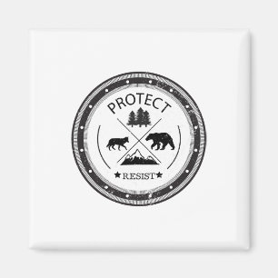 Protect - Resist National Parks And Forest Service Magnet
