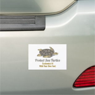 Protect Sea Turtles Customize Car Magnet