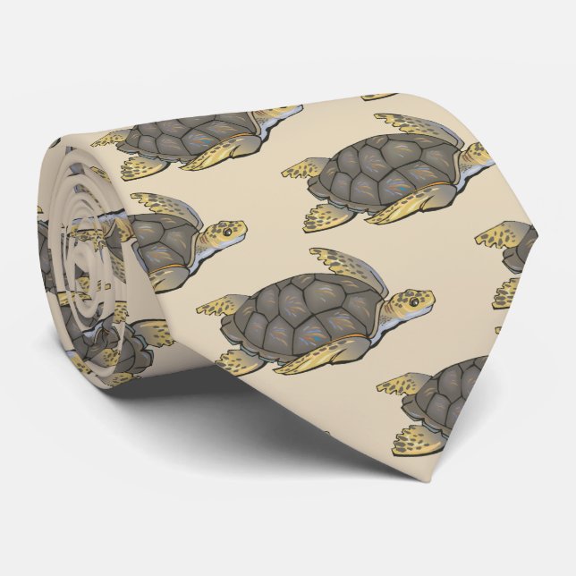 Protect Sea Turtles Ocean Habitats Endangered Tie (Rolled)