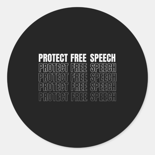 Protect Speech Men Women  Classic Round Sticker (Front)