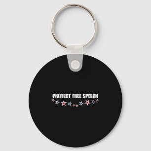 Protect Speech Patriotic Men Women  Key Ring