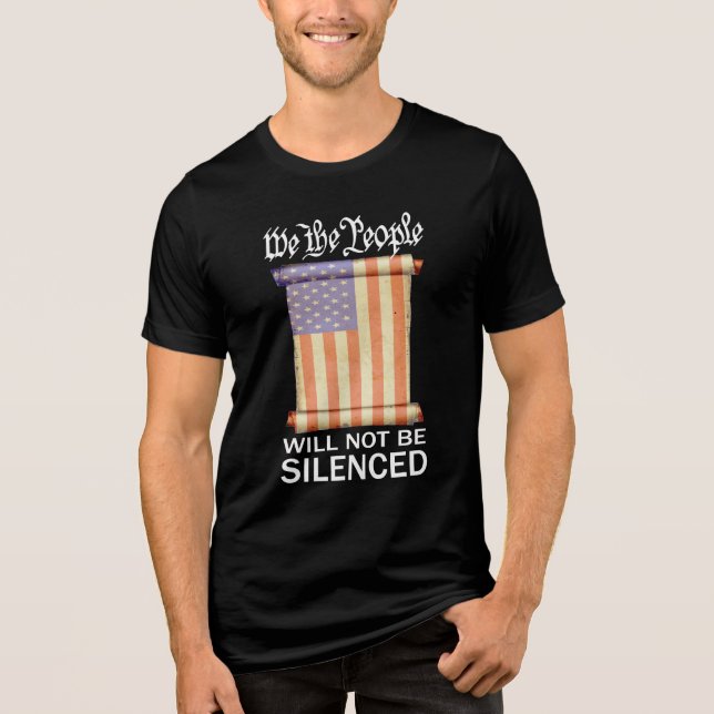 Protect the 1st Amendment Constitution US Flag Tri-Blend Shirt (Front)