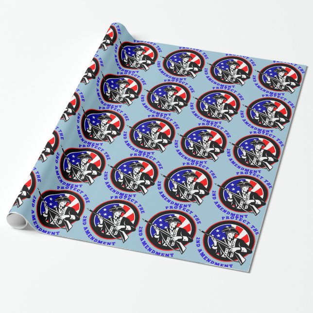 Protect The 2nd Amendment Revolution Wrapping Paper (Unrolled)