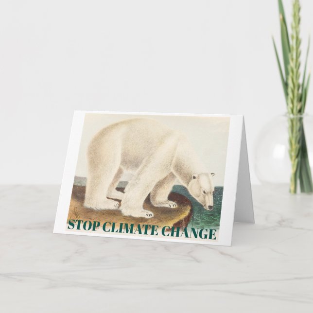 Protect the Arctic Polar Bear Climate Change Art Card (Front)