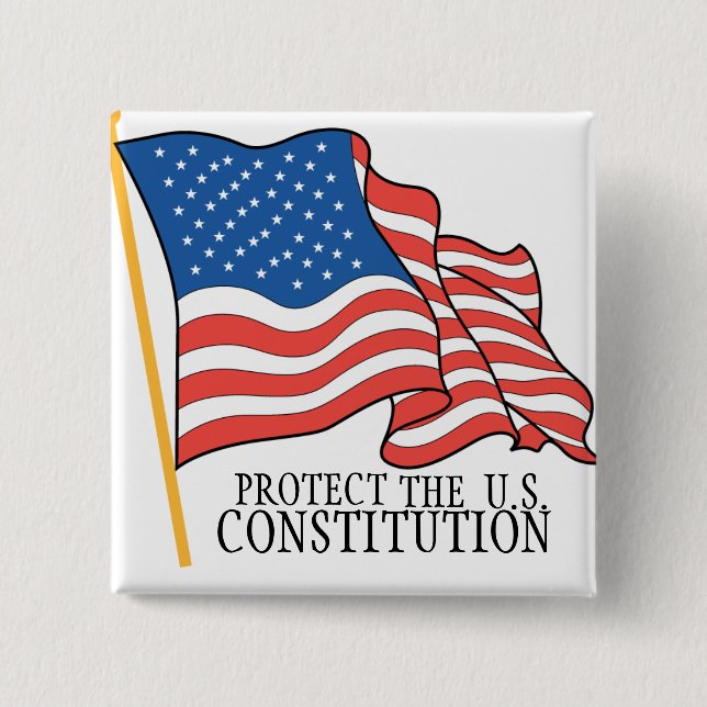 PROTECT THE CONSTITUTION 15 CM SQUARE BADGE (Front)