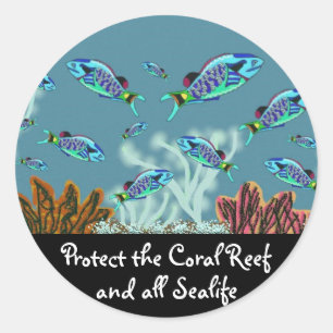 Protect the Coral Reef Stickers