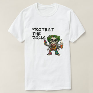 Protect The Dolls – Creepy Hippie Clown Skull Grap T-Shirt