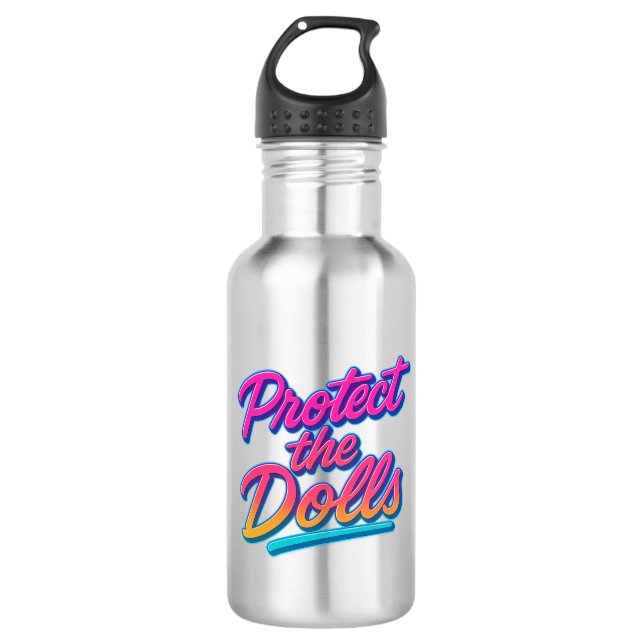 Protect the Dolls Neon Retro Art 532 Ml Water Bottle (Front)