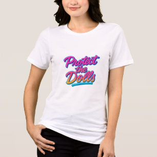 Protect the Dolls Neon Retro Art Tri-Blend Shirt