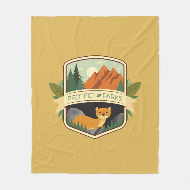 Protect the Parks Weasel Fleece Blanket (Front)