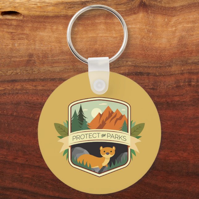 Protect the Parks Weasel Key Ring (Front)