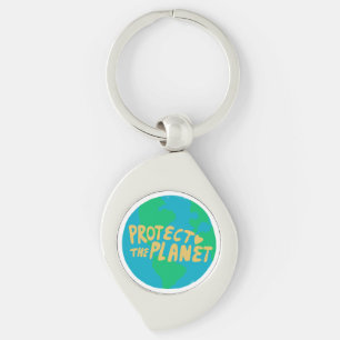 PROTECT THE PLANET SAVE EARTH Eco Green Key Ring