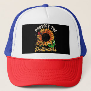Protect The Pollinators Save the Bees Cute Sunflow Trucker Hat