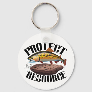 Protect The Resource With Rainbow Trout In Habitat Key Ring