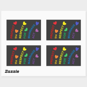 PROTECT the Respect for Marriage Act Rainbow  Rectangular Sticker