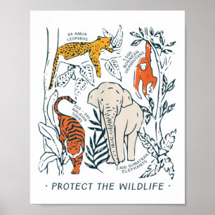 Protect The Wildlife Botanical Chart Shirt Endange